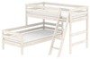 Łóżko dziecięce półwysokie Classic bielone krótsze typu Corner z niskim łóżkiem