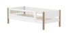 Łóżko pojedyncze NOR, szczebelkowe,  białe, szczebelki dębowe, MDF,