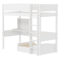 Łóżko wysokie WHITE, poręcz pełna, drabinka prosta, sofa i sekretarzyk,