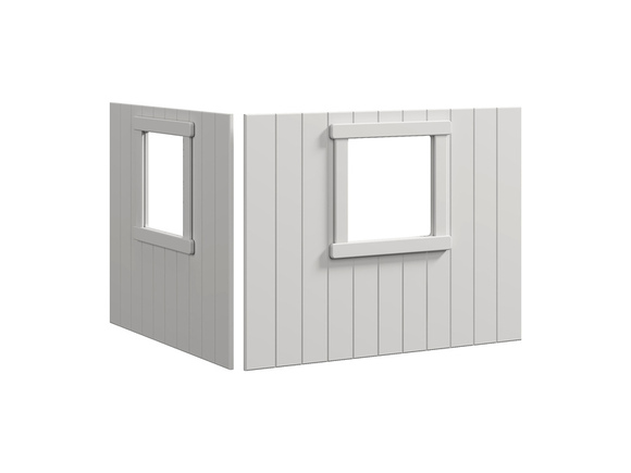 Panele domku i rama okienna w kolorze białym do łóżek średniowysokich WHITE/NOR