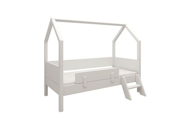 Łóżko Junior ASK Domek z poręczą i szufladą, biały