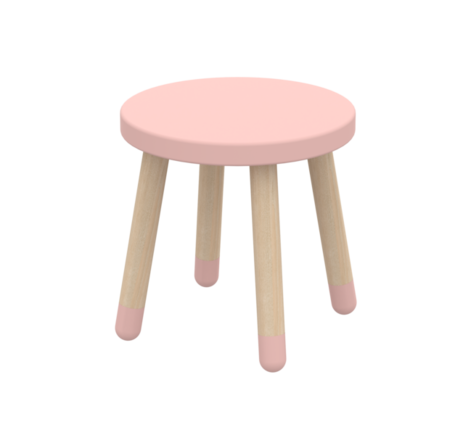 Taboret, MDF, DOTS, różowy, nogi lity jesion 30x30cm