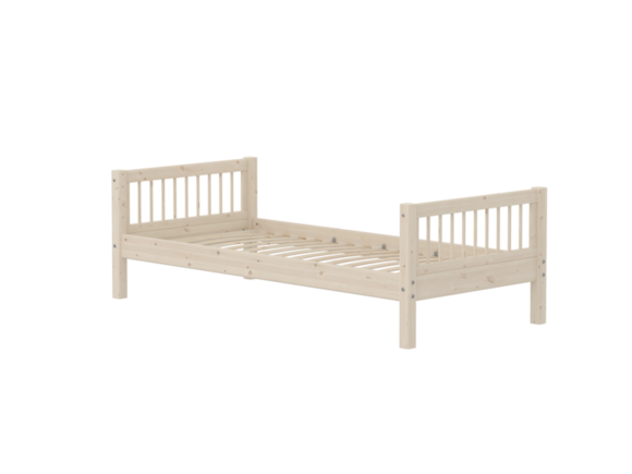 Łóżko CLASSIC z zagłówkami szczebelkowymi, bielone