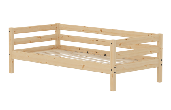 Łóżko niskie, tylna poręcz bezpieczeństwa, potrzebny materac 200cm x 90cm