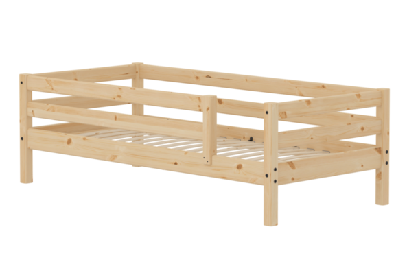 Łóżko niskie z poręczami, przód-tył, potrzebny materac 200cm x 90cm